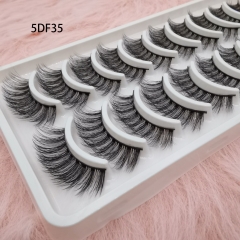 5DF Style 10 Pairs Lash Wispy Faux Mink Lahes Collextion Make up Eyelashes Natural Look Fluffy