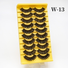 10 Pairs D Curl Faux Mink Lashes Fluffy Soft Natural Thick Long Silk False Eyelashes Reusable Makeup Tools