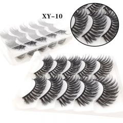 Natural Look Fluffy Mink False Lashes, 5 Pairs Pack, Wispy Long Thick Faux Mink Handmade Lashes
