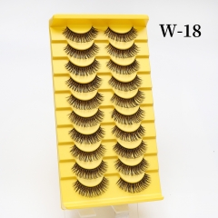 10 Pairs D Curl Faux Mink Lashes Fluffy Soft Natural Thick Long Silk False Eyelashes Reusable Makeup Tools