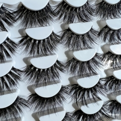 10 Pairs Faux Mink 25MM Lashes Fluffy Soft Natural Thick Long Silk False Eyelashes Reusable Makeup Tools