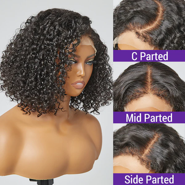 4C Edges | Deep Wave Kinky Edges C Parted Glueless 5x5 Closure Lace Wigs | Afro Inspired