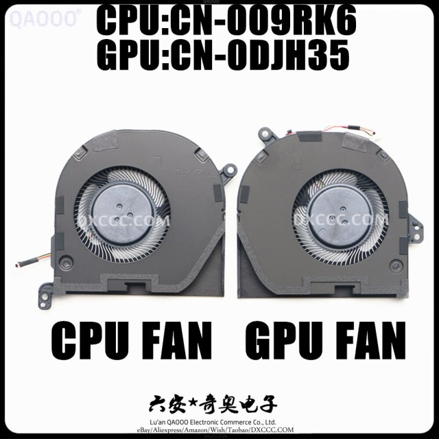 DELL XPS15 9500 9510 / Precision 5550 CPU &amp; GPU COOLING FAN CN-009RK6 CN-0DJH35