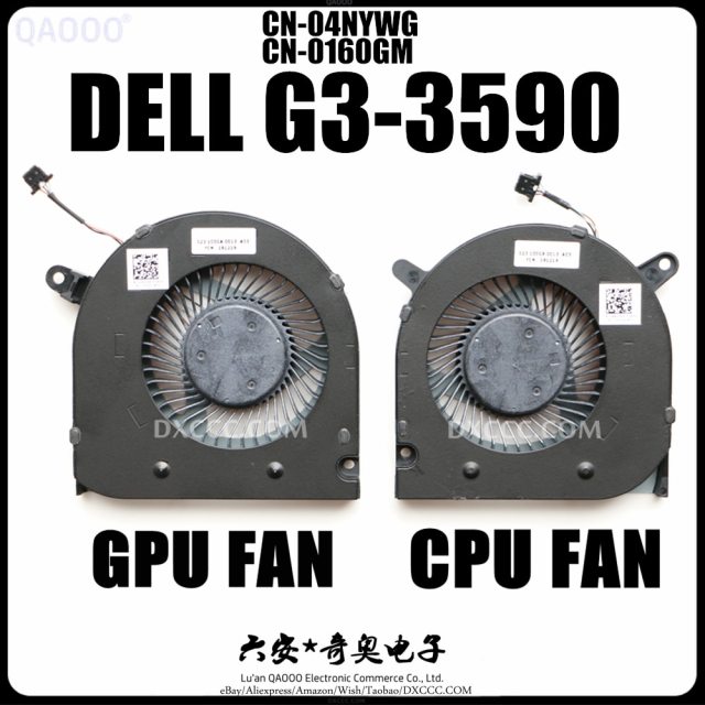 DELL G3-3590 G5-5500 CPU COOLING FAN CN-04NYWG &amp; CN-0160GM 023.100G9.0013 &amp; 023.100GA.0013