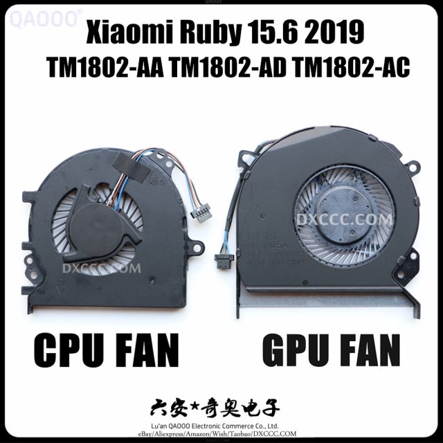 XIAOMI Ruby TM1802-AA TM1802-AD TM1802-AC TM1802-AH TM1802-DA 15.6 CPU &amp; GPU Cooling Fan