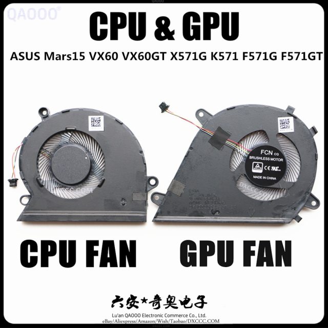 ASUS Mars15 VX60 VX60GT X571G K571 F571G F571GD F571GT CPU &amp; GPU COOLING FAN