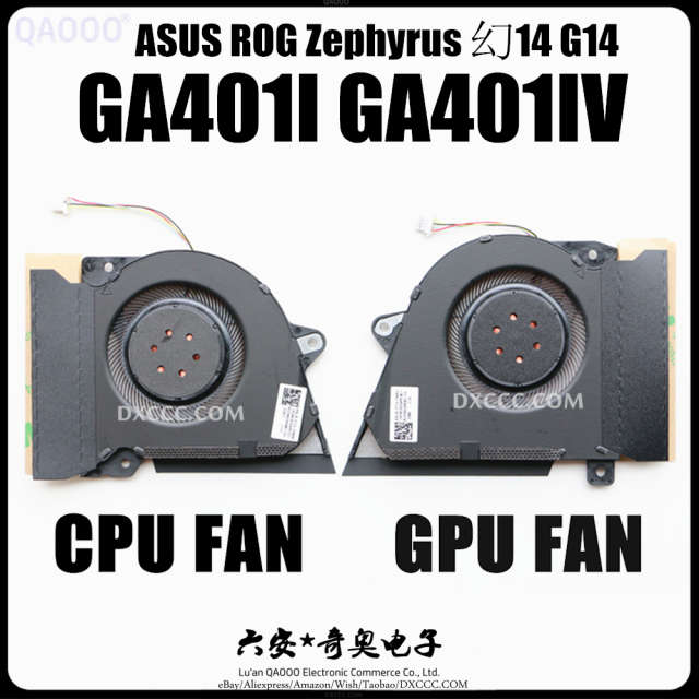 ASUS ROG Zephyrus G14 GA401I GA401IV CPU &amp; GPU COOLING FAN 13NR03F0AP0101 13NR03F0AP0301 DC12V 1A