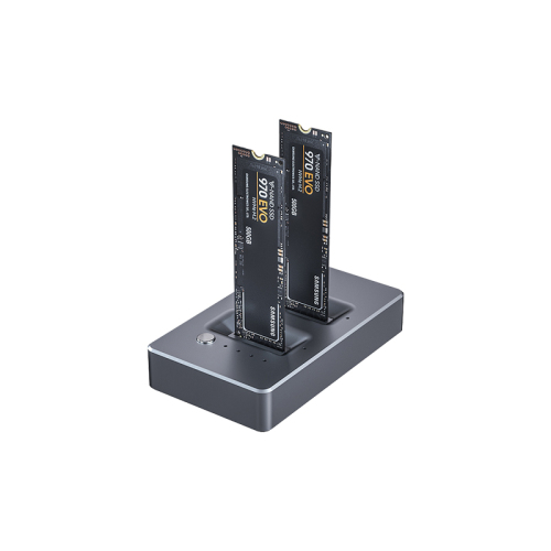 便携式铝制双槽位PCIe协议可离线克隆M.2固态硬盘盒
