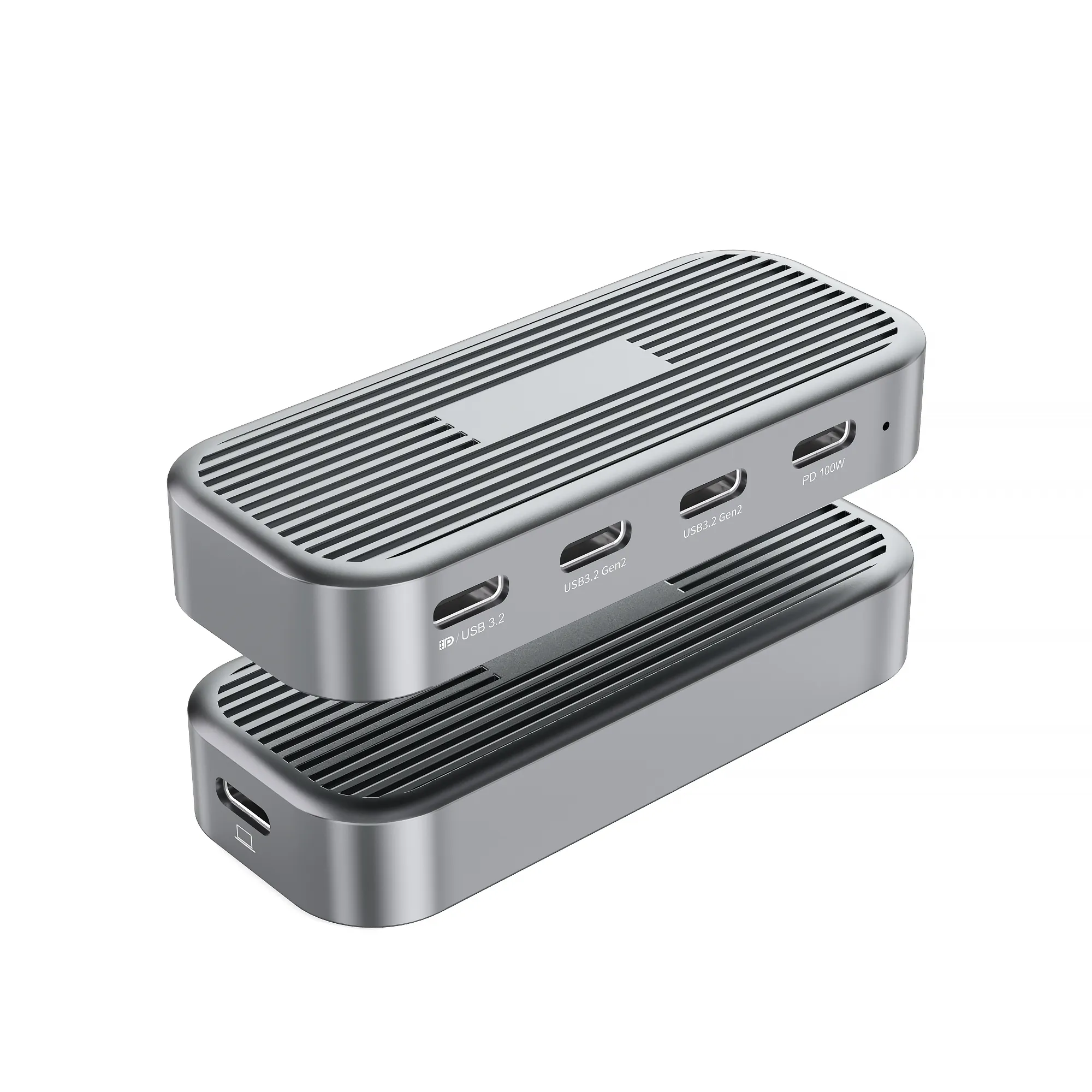 PURPLELEC 4合1 USB-C 扩展坞的PD 100W输入口、USB数据口与电脑连接口