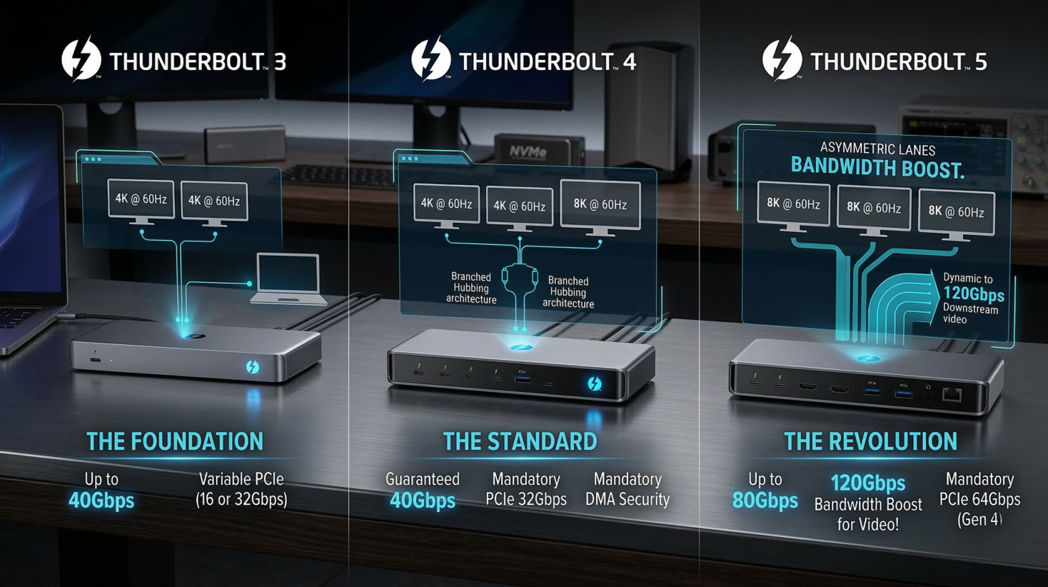 Comparison chart of Lightning 3, 4, and 5