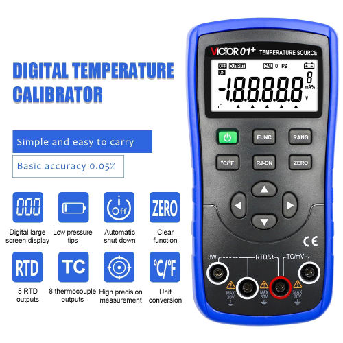 Victor 01+ Temperature Calibrator High Precision Output Temperature Verification Detector User Calibration Source Thermocouple