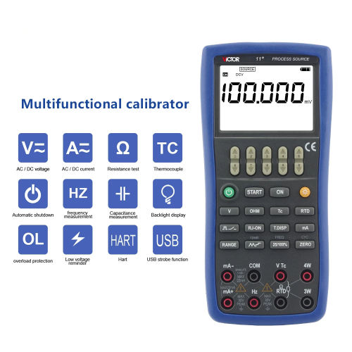 Victor 11+ Process Signal Source High Accuracy DC mV/mA Output Thermal Resistance Thermocouple Frequency Calibrator RTD Simulate