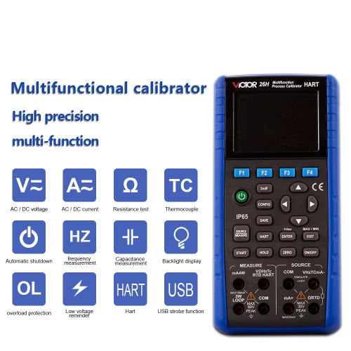 Victor 26 Multifunction Process Calibrator Signal Generator 550mV/35V with Accuracy of 0.01% multimeter Frequency 3-50KHz Tester