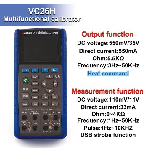 Victor 26 Multifunction Process Calibrator Signal Generator 550mV/35V with Accuracy of 0.01% multimeter Frequency 3-50KHz Tester