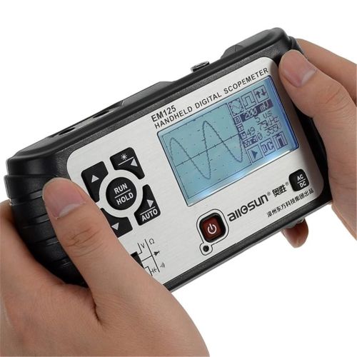 All-sun EM125 Oscilloscope Handheld Scope Digital Storage Meter and Digital Multimeter DMM 6000 Count 25MHz Single Channel