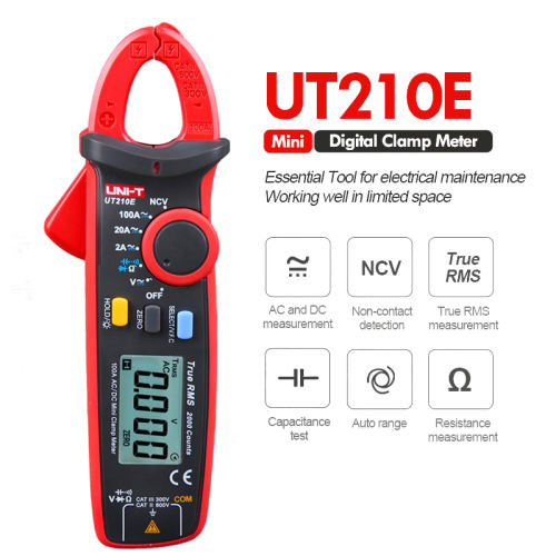 UNI-T UT210E Mini Clamp Meter Digital Multimeter Electric Tools DC AC VFC Capacitance Non Contact Multimeter Clamp Meter