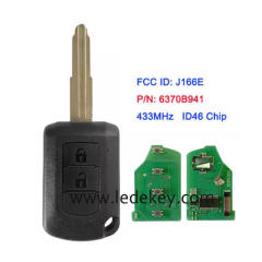 Aftermarket 2 button remote key No Logo 433MHZ ID46-7941 chip P/N number : 6370B941 FCC: J166E For Mitsubishi Mirage Outlander ASX 2016-2017