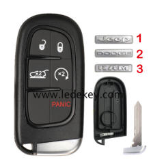 For Jeep/Dodge/RAM 4+1 button remote key shell case (pls choose logo)