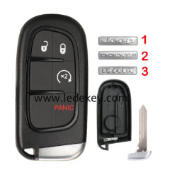 For Jeep/Dodge/RAM 3+1 button remote key shell case (pls choose logo)