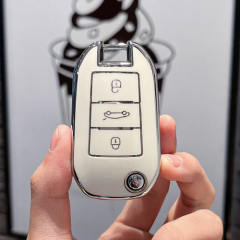 For Peugeot 3 button TPU protective key case, please choose the color