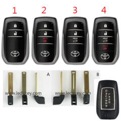 For Toyota Land Cruiser smart key shell Case Fob(Please choose the model)support origial /VVDI / Lonsdor K518 / 0020 Board key Replacement