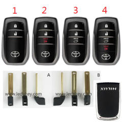 For Toyota Hilux smart key shell Case Fob(Please choose the model)support origial /VVDI / Lonsdor K518 / 0020 Board key Replacement