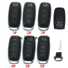 For Nissan 2/3/4 Button remote key blank shell with Logo (Please choose model )