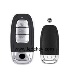 For VW Phideon 3 button remote key shell with blade with Logo