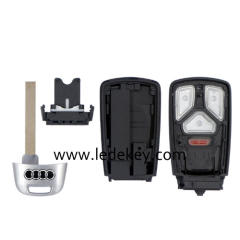 For Audi 4 button remote key shell with RS Logo on the back too