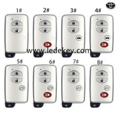 For Toyota remote key shell silver color with Logo with blade (Please choose the model )