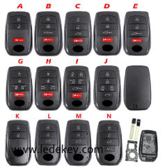 For 2021+ Toyota Sienna Venza Tacoma Tundra remote key shell (Please choose model)