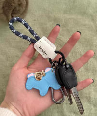 Hand-woven cord keychain, genuine leather lanyard keychain (pls choose model)