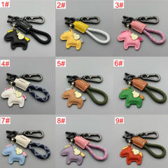 Hand-woven cord keychain, genuine leather lanyard keychain (pls choose model)