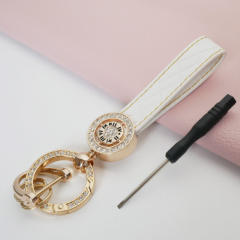Rhinestone-encrusted Roman numeral keychain