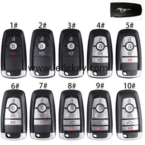 For Ford Mustang Smart remote key shell with blade with Mustang logo (Please choose model )