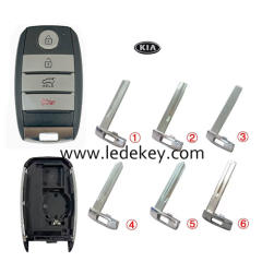 For Kia 4 button remote key fob shell with battry clamp , Please choose the key blade model