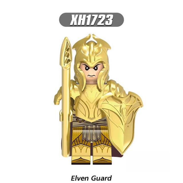 X0315 Lord of the Rings LOTR Hobbit Minifigure Building Blocks Medieval Military Elven Guard Elven Archer Elven Warrior  Action Mini Figures Assemble MOC DIY Shield Armor Weapon Sword Bricks Educational Toys Gift for Children Boys Kids