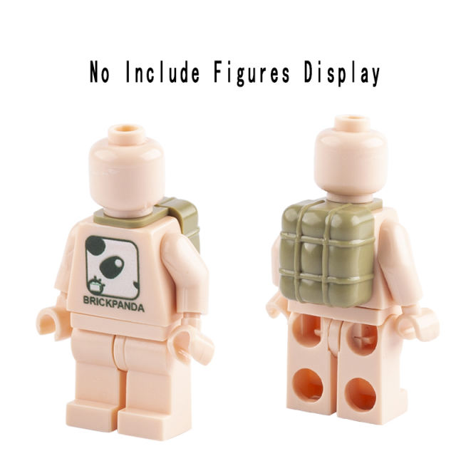 MOC WW2 Military Soldier Minifigures Backpack Building Blocks Army Bag Figures Weapon Accessories Bricks Model Toys For Boys
