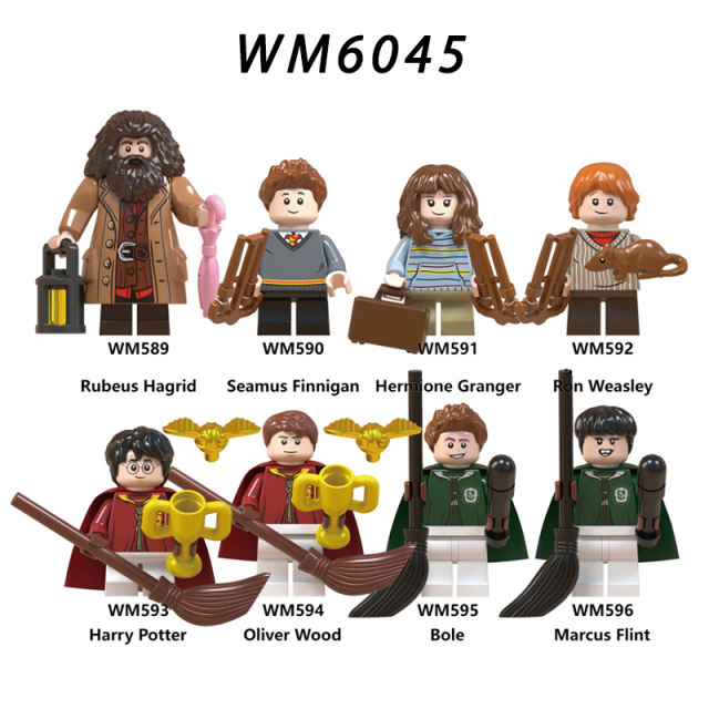 WM6045 Harry Potter Minifigures Building Blocks Hermione Granger Ron Weasley Bole Figures MOC Bricks Model Toys Gifts For Kids