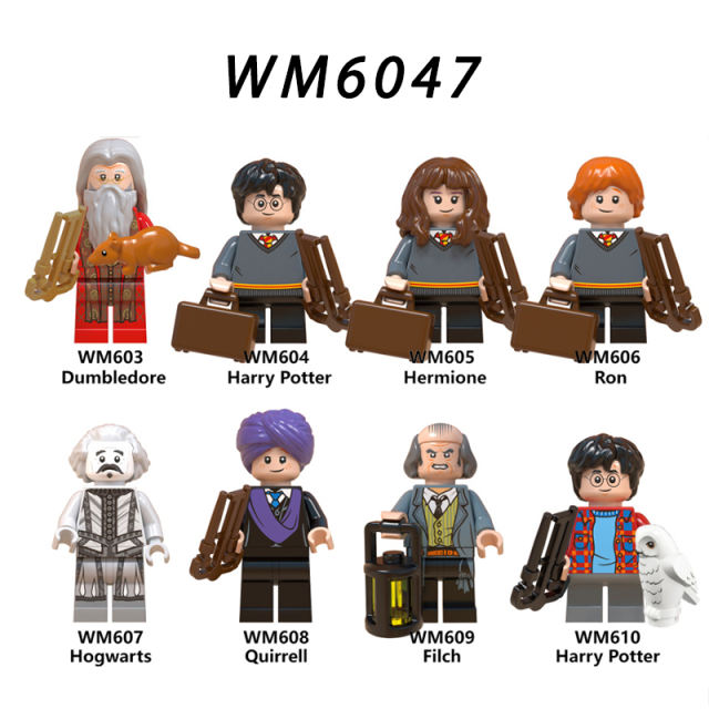 WM6047 Harry Potter Minifigures Building Blocks Hermione Granger Ron Dumbledore Filch Figures MOC Bricks Model Toys Gifts For Kids