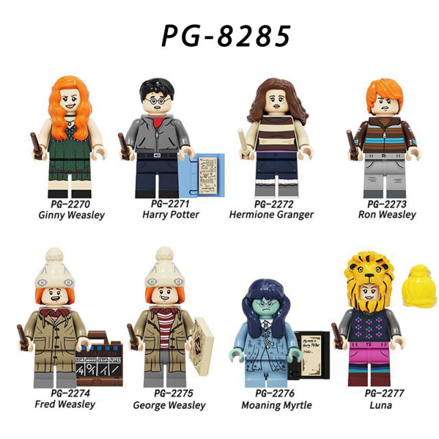 PG-8285 Harry Potter Minifigures Building Blocks Hermione Ginny Ron Weasley Figures MOC Bricks Model Toys Gifts For Children