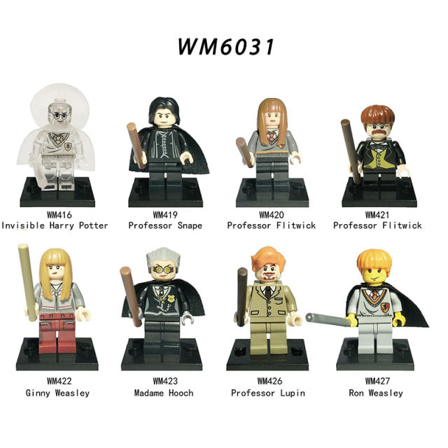 WM6031 Harry Potter Minifigures Building Blocks Professor Snape Flitwick Ron Weasley Figures MOC Bricks Model Toys Gifts For Kids