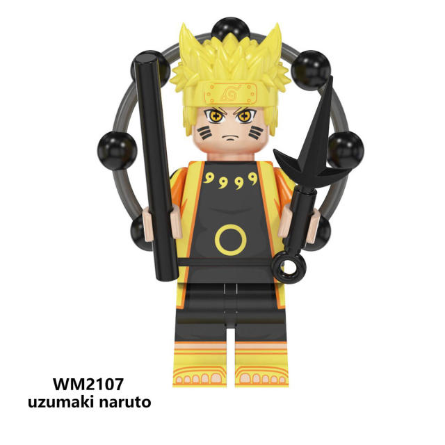 WM6108 Naruto Marvel Super Heroes Spider Man Minifigs Building Blocks uzumaki namikaze minato Models Toys Gifts For Children