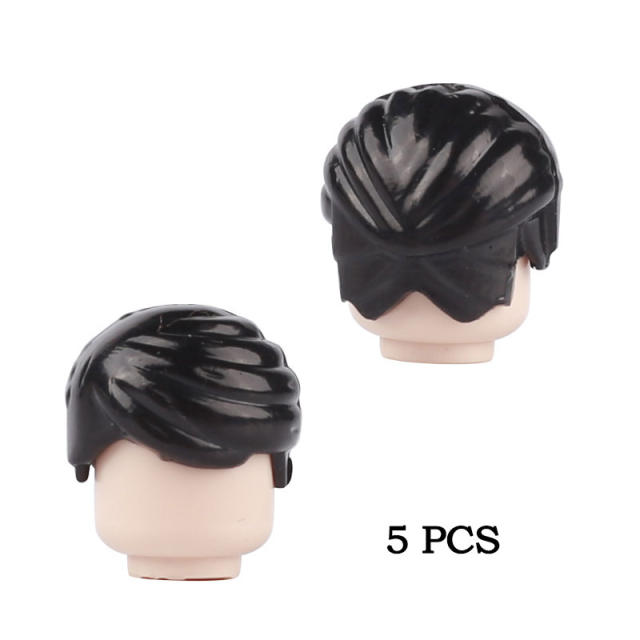MOC City Minifigures Hairstyle Hair Building Blocks Military Headwear Parts Head Accessories DIY Brick Boys Toys Gifts Children