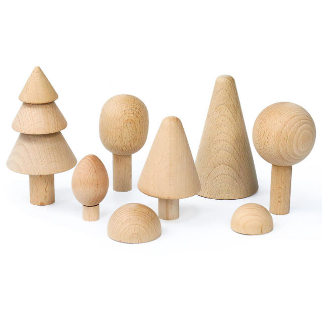 Wooden Natural Simulation Tree Toys Eco Friendly For Children Montessori Game Exploration Creative Play Educational Baby Room Decoration