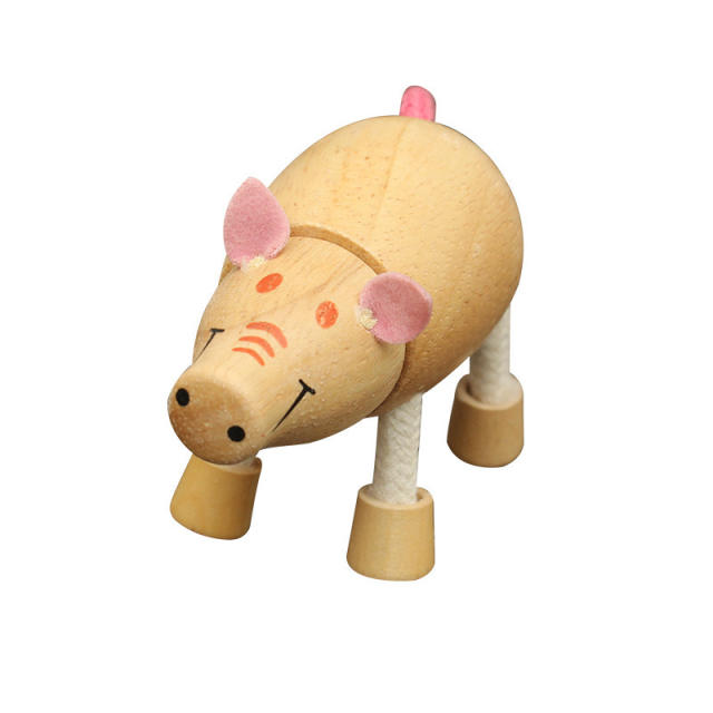 Wooden Cutely Animals Doll Small Emulation Models Baby Kids Learning Toys  Figurines  Environmentally Friendly  Building Block