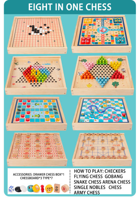 Kids  Sustainable Wooden Chess Desktop Games Snake Board Toys Flying Backgammon  Gift Early Education  Parent Child Interaction