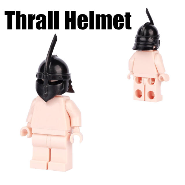 10 PCS Medieval Series Thrall Helmet Building Blocks Military Knight Weapon Army Soldiers Accessories Warriors Middle Ages Boys