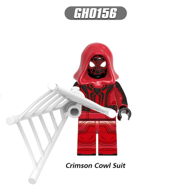 G0120 Marvel Superheroes Spider Man Series Minifigs Building Blocks Strike Track Crimson Cowl Suit Accessories Weapon Toys Gifts