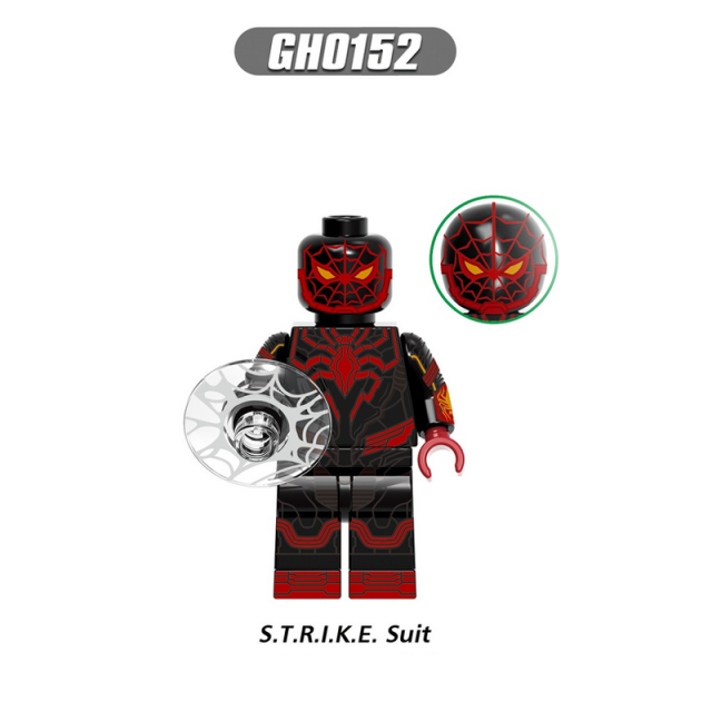 G0120 Marvel Superheroes Spider Man Series Minifigs Building Blocks Strike Track Crimson Cowl Suit Accessories Weapon Toys Gifts
